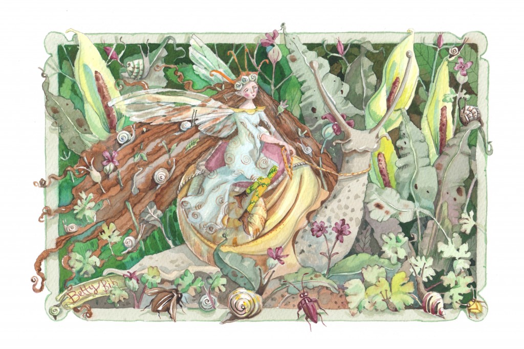 SNAIL QUEEN 13.5 x9 inches Giclee print on German etching paper with archival inks. £60 including UK postage and packing (£65 international ).